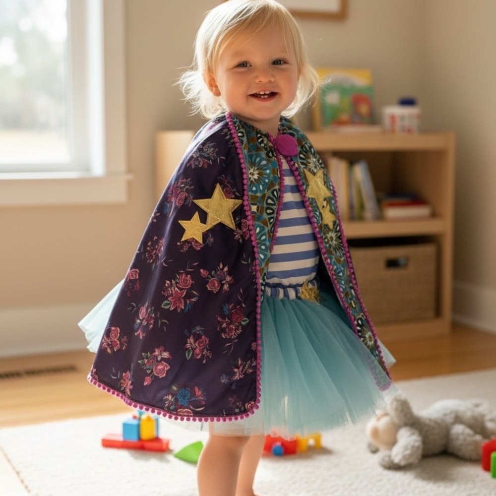 Matilda Jane Purple Floral Star Cape Set - Small